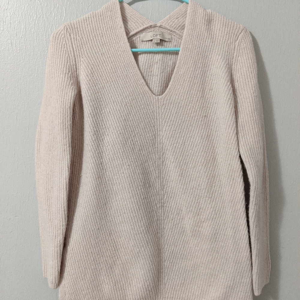 Loft pale pink v neck sweater